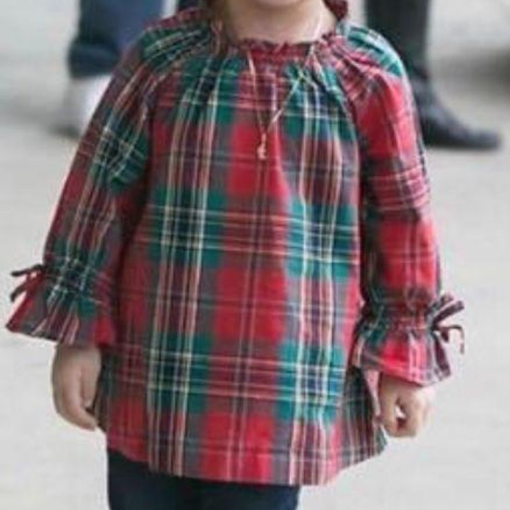 Girls Plaid Shirt Long Sleeve Size 3